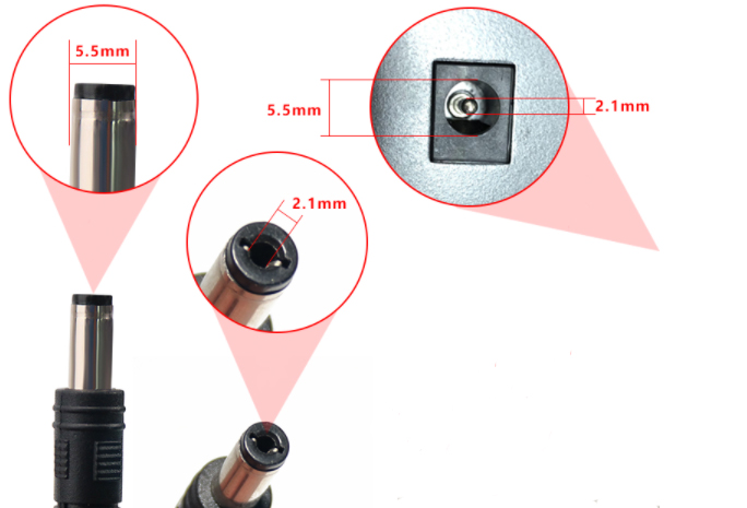 Dimension of AC wall adapter