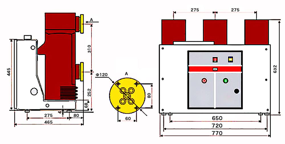 Vacuum circuit breaker external construction