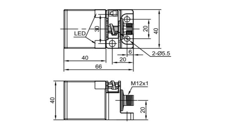 Dimension of proximity sensor of LE40SZ