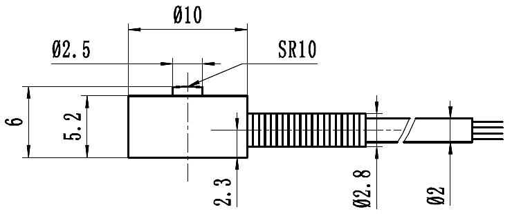 Compression Button Load Cell 5kg/10kg/20kg/30kg/50kg/100kg dimension