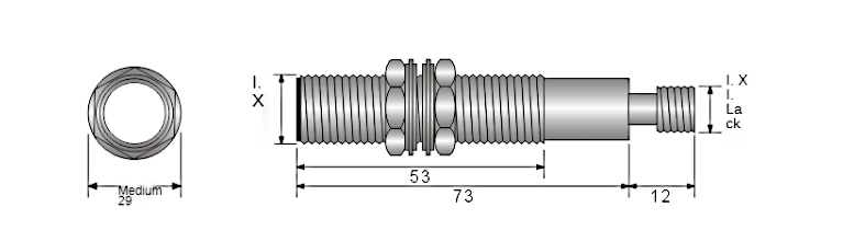 100-1000mm ultrasonic sensor dimension