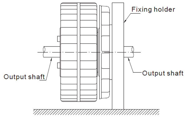 Magnetic powder brake installation