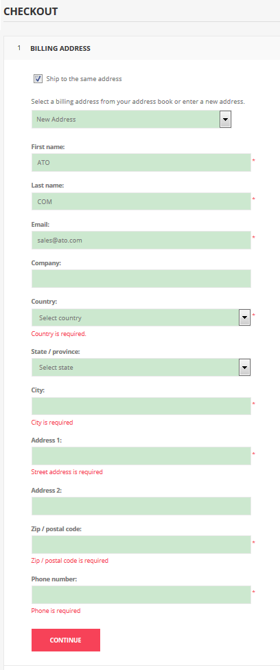 How to buy step 4 select a billing address